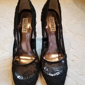 Badgley Mischka Black Lace Heels